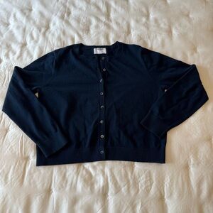 Old Navy Navy Button-Front Crewneck Cardigan